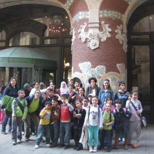 Foto de grup al Palau de la MúsicaFoto de grup al Palau de la Música